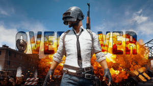 Pubg Thumbnail Helmet Guy Over Wallpaper