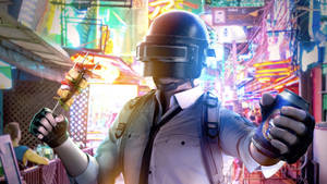 Pubg Thumbnail Helmet Guy With Food Wallpaper