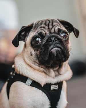 Pug Dog With Leash Wallpaper