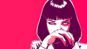Pulp Fiction Mia Wallace Aesthetic Artwork Wallpaper