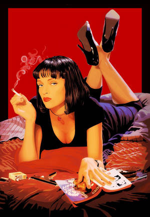 Pulp Fiction Mia Wallace Digital Paint Artwork Wallpaper
