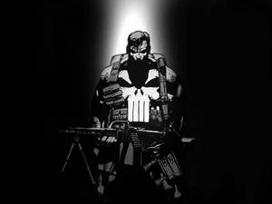 Punisher Frank Black And White Anime Wallpaper