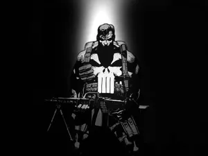 Punisher Frank Black And White Anime Wallpaper