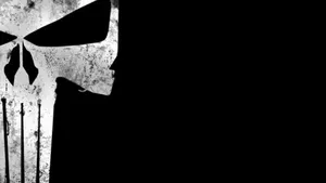 Punisher Skull Logo Black Background Desktop Wallpaper