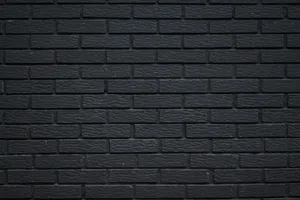 Pure Black Brick Wall Wallpaper