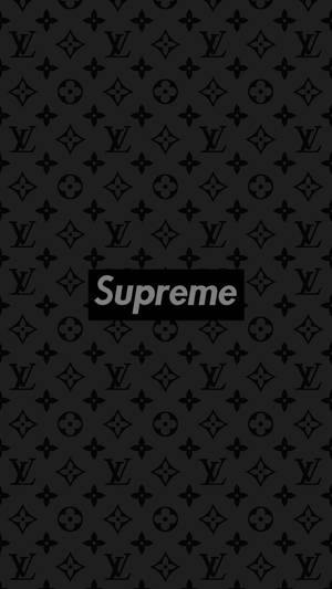Pure Black Supreme Louis Vuitton Wallpaper