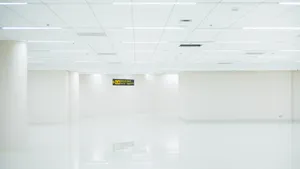 Pure White Concrete Building Wallpaper