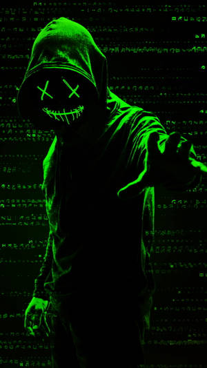 Purge Mask Green Binary Code Wallpaper