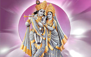 Purple Aesthetic Radha And Krishna Wallpaper