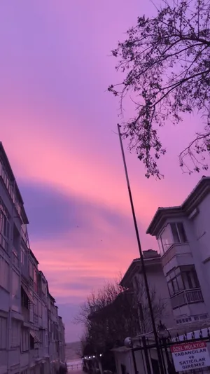Purple Aesthetic Sky Street View Wallpaper