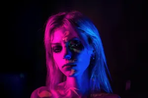 Purple Aesthetic Woman Portrait Wallpaper