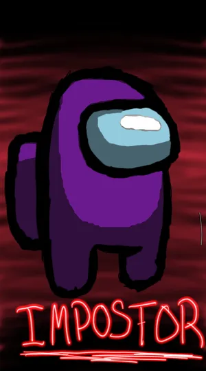 Purple Among Us Impostor Wallpaper