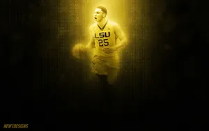 Purple And Gold Lsu Tiger At The Iconic Tiger Stadium Wallpaper