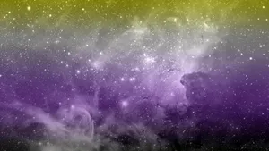 Purple And Yellow Space Background Wallpaper