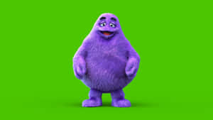 Purple Animated Character Green Background Wallpaper