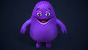 Purple Animated Character Smiling Wallpaper