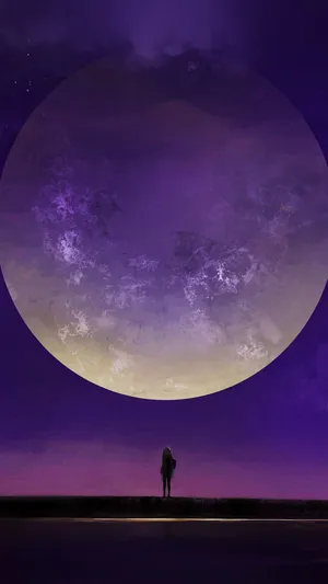 Purple Anime Moon Wallpaper
