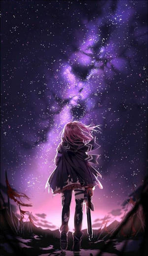 Purple Anime Sky Iphone Wallpaper