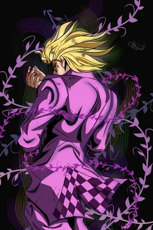 Purple Art Giorno Giovanna Wallpaper