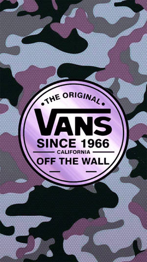 Purple Camouflage Vans Logo Wallpaper