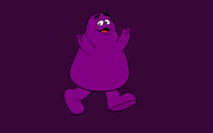 Purple Character Smiling Walk Wallpaper