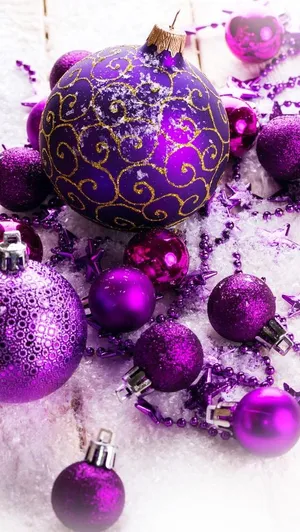 Purple Christmas Decoration Wallpaper