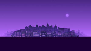 Purple City At Night Wallpaper