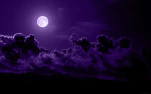 Purple Cool Cloudy Sky At Night Wallpaper