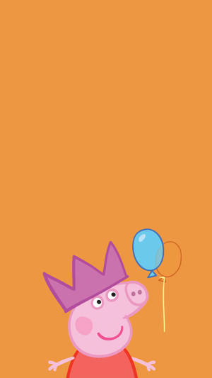 Purple Crowned Peppa Pig Iphone Wallpaper