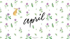 Purple Floral April Background Wallpaper