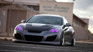 Purple Lights Genesis Coupe Wallpaper