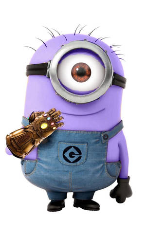 Purple Minion With Infinity Gauntlet Wallpaper
