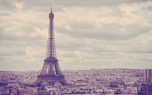 Purple Monochrome Eiffel Tower Paris Wallpaper