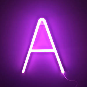 Purple Neon Capital Alphabet Letter A Wallpaper