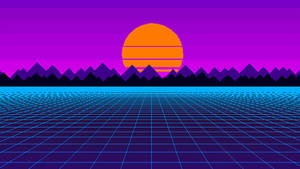 Purple Outrun Game Art Wallpaper