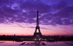 Purple Paris Full Hd Wallpaper