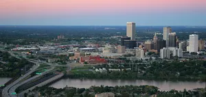 Purple Pink Oklahoma Cityscape Wallpaper