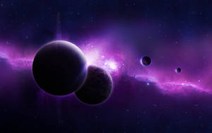 Purple Planets And Universe Wallpaper