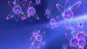 Purple Science Aesthetic Atoms Wallpaper