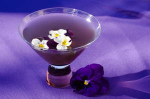 Purple Tequila Cocktail With Flowers Wallpaper