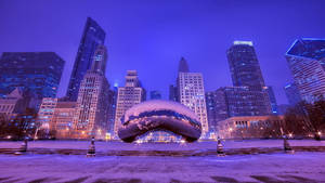 Purple The Bean Chicago Wallpaper