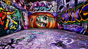 Purple-themed Urban Art Wallpaper