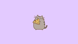 Pusheen Eating Pizza Wallpaper