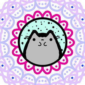 Pusheen Mandala Artwork Wallpaper