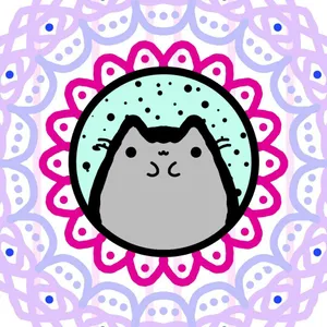 Pusheen Mandala Artwork Wallpaper