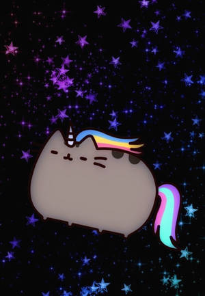 Pusheen Unicorn Stars Wallpaper