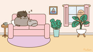 Pusheen Zoom Background Wallpaper