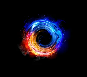 Qhd Fire And Water Circle Wallpaper