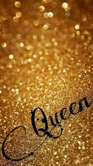 Queen On Gold Glitter Wallpaper