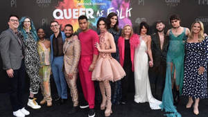 Queer As Folk In Colorful Outfits Wallpaper